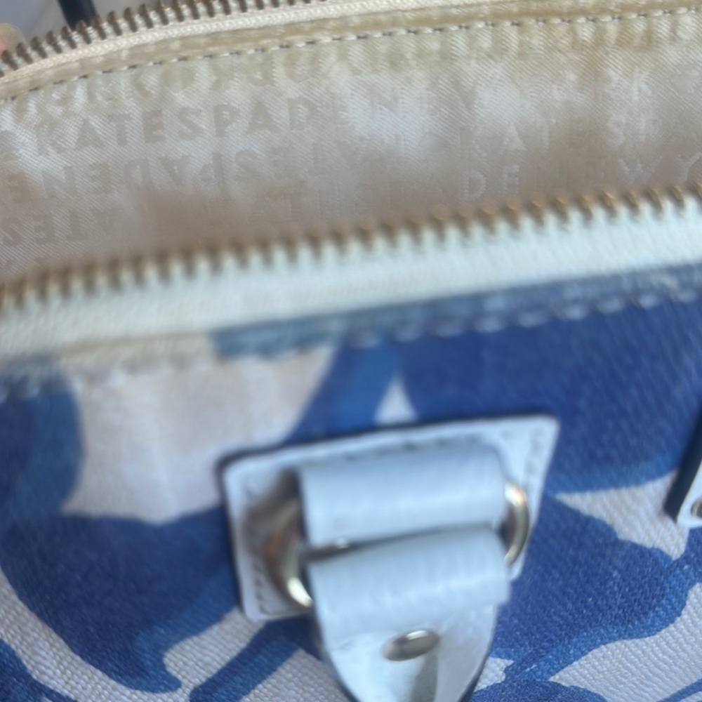 Kate Spade Blue and White Satchel with Floral Design - Picture 2 of 3
